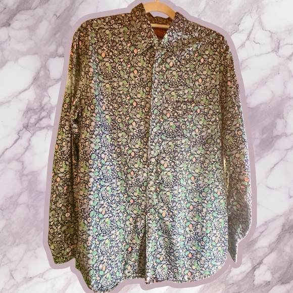 Tori Richard Men’s Long Sleeve Cotton Button-Down Shirt in Navy Blue “Lawn” Sz M - Picture 4 of 13